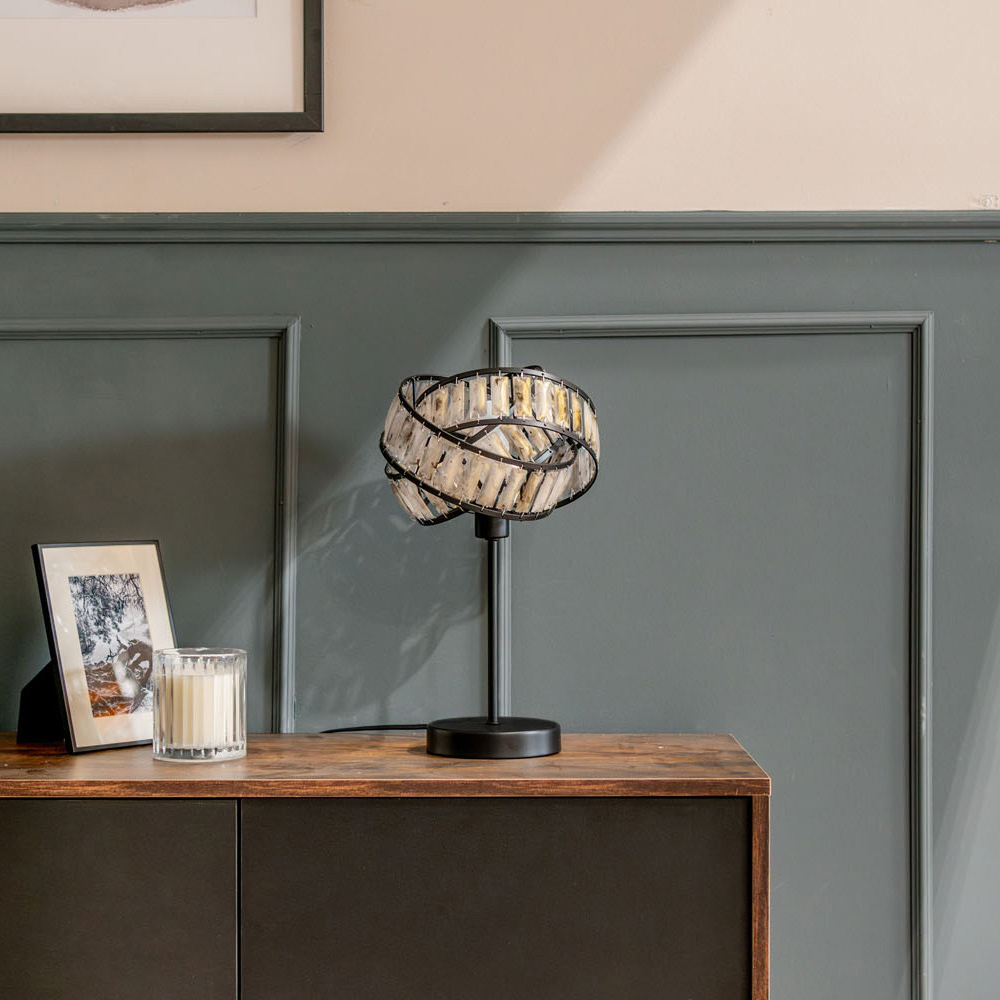 ValueLights Hudson Tortoise Shell Intertwined LED Table Lamp Image 5
