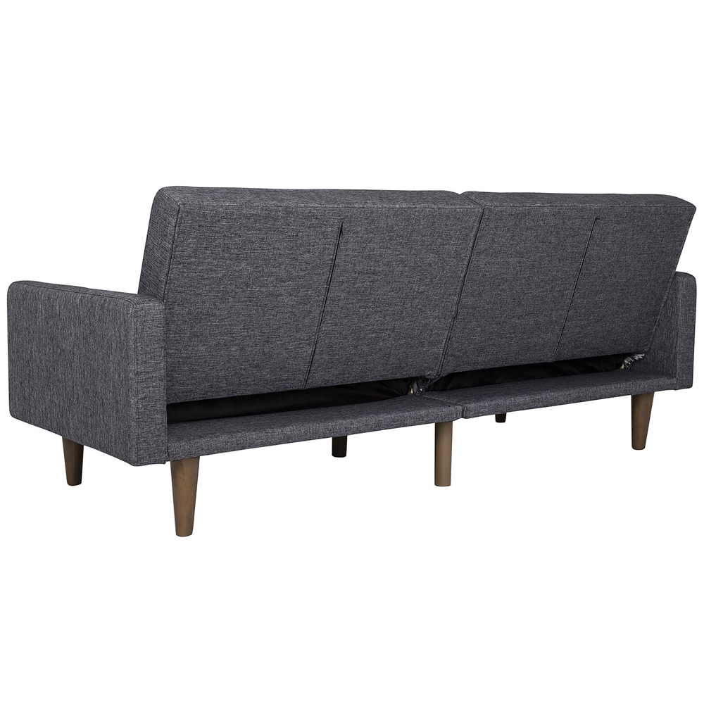 Dorel Paxson 3 Seater Linen Grey Sofa Bed with Wooden Feet | Homebase