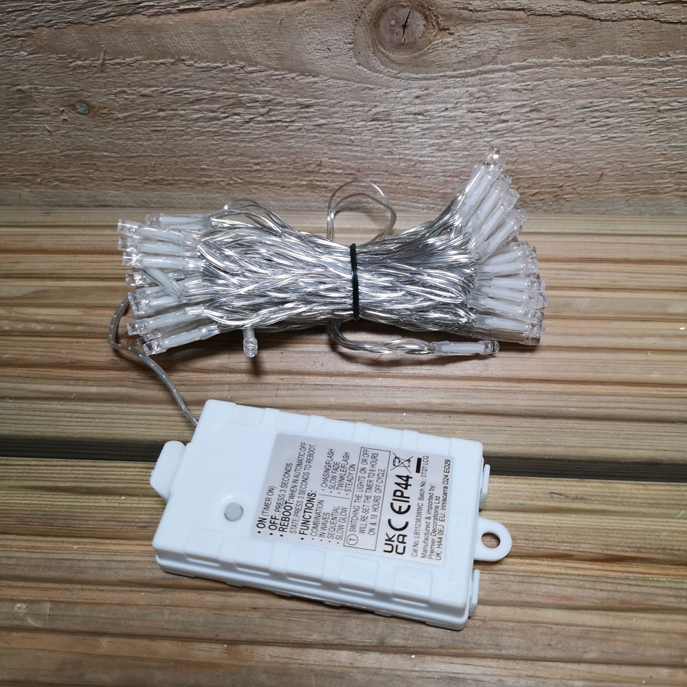 Premier TimeLights 100 Warm White LED Multi-Function Christmas String Light 10m Image 5