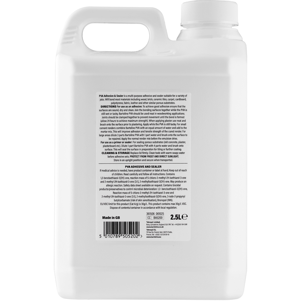 Bartoline Stick-It PVA Adhesive and Sealer 2.5L Image 2