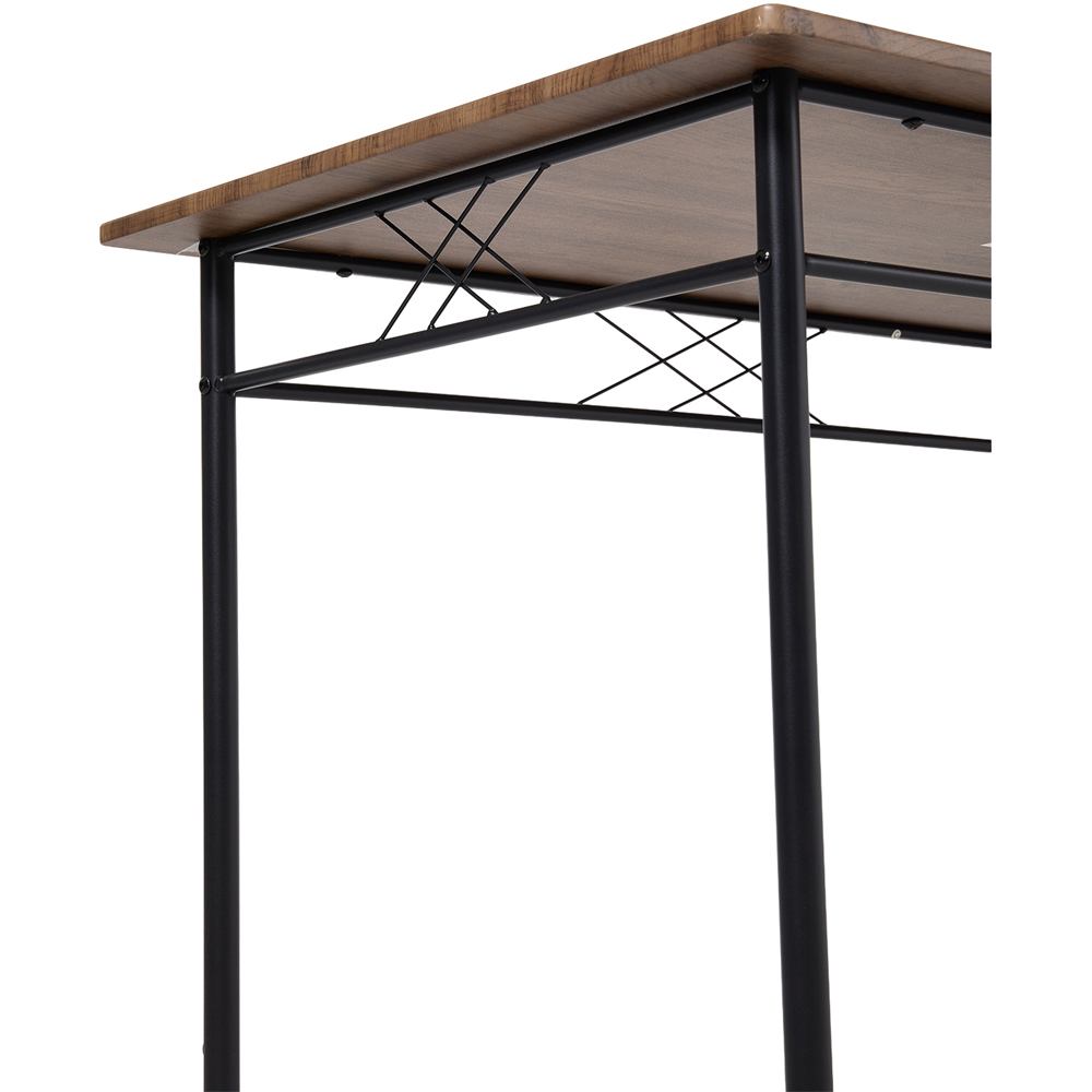 Living and Home 4 Seater Oak and Black Dining Set Image 4