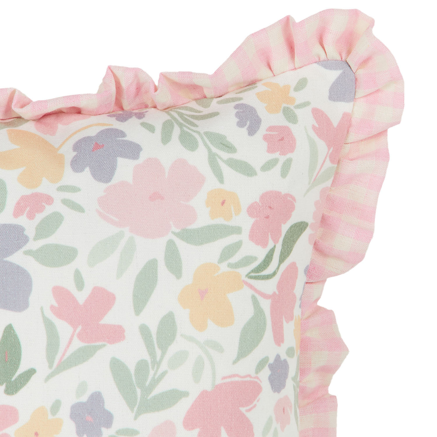 Ayva Floral Ruffle Cushion - Multicolour Image 2