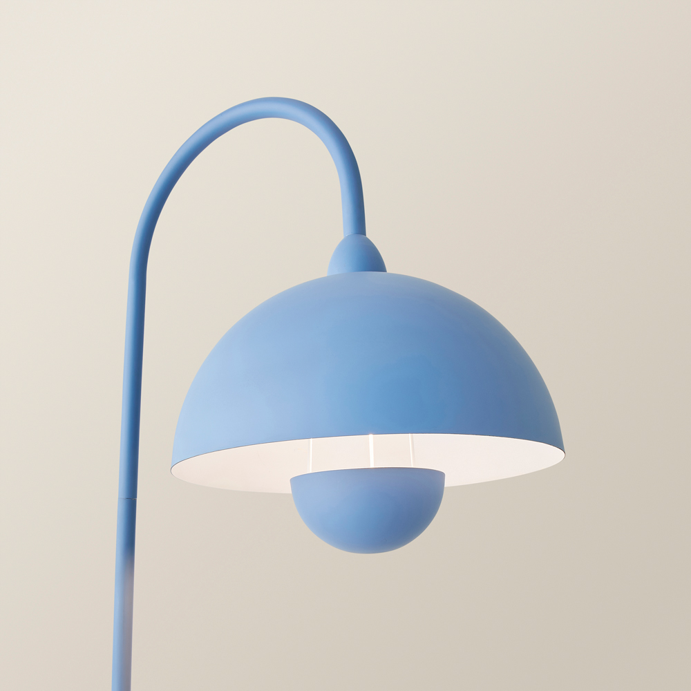 ValueLights Tilly Pastel Sky Blue Arched Dome Shade Metal LED Floor Lamp Image 3