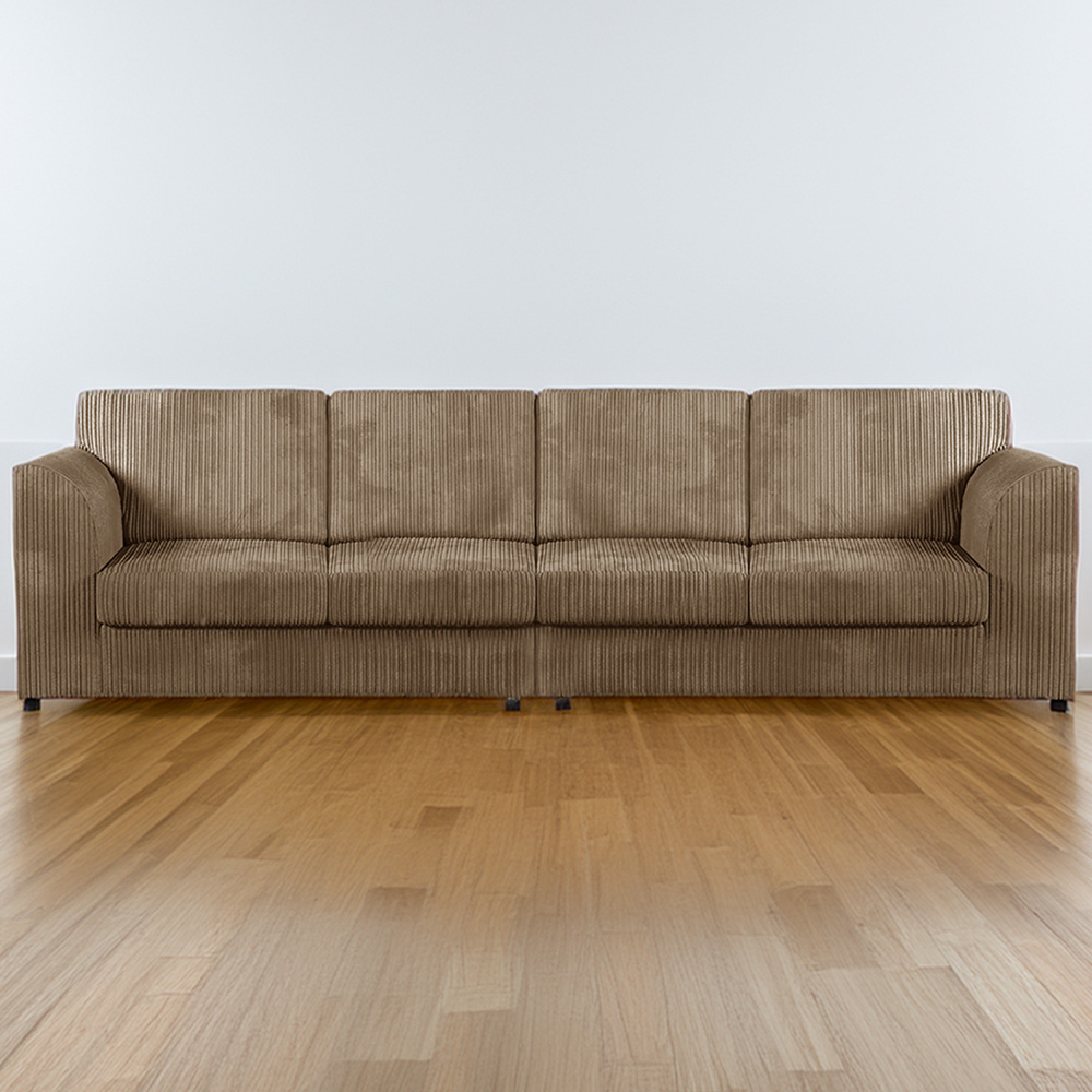 Luxor 4 Seater Coffee Jumbo Cord Full Back Sofa Image 1