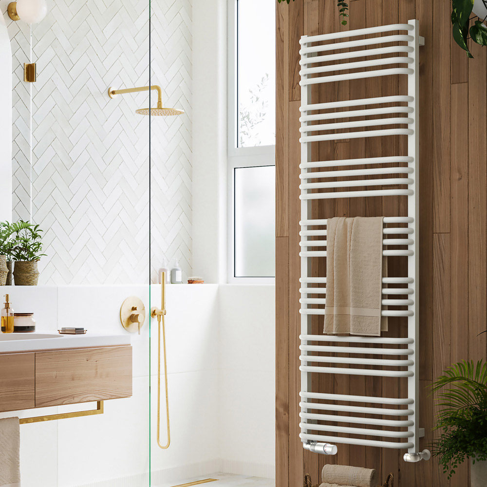 Terma Alex White Heated Towel Rail 1580 x 500mm Image 2