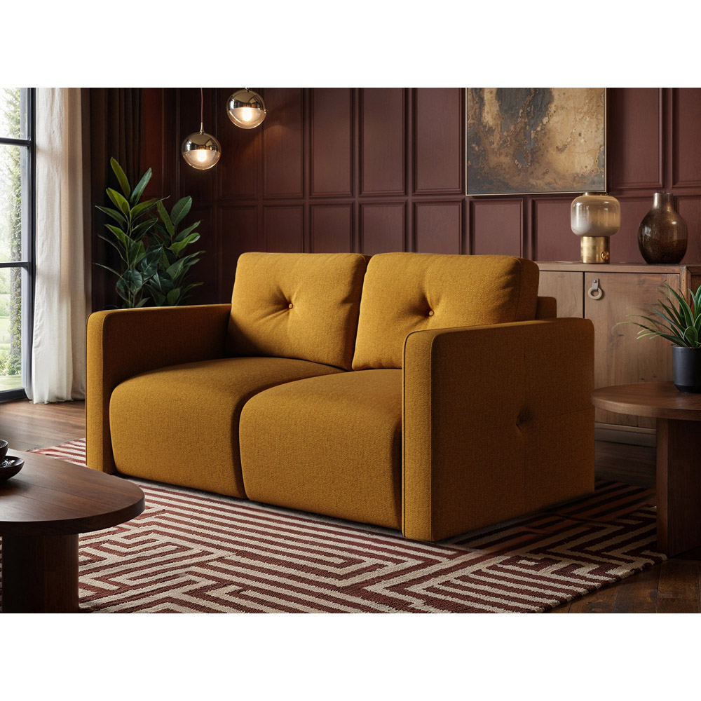 SOLACE+CO Wilfie 2 Seater Mustard Chenille Sofa Image 6