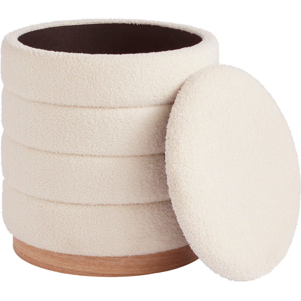 GFW Otis Teddy Boucle Storage Stool Image 3