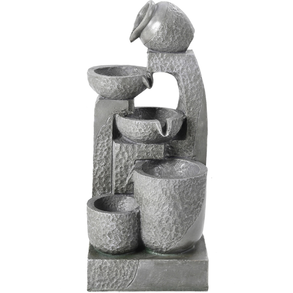Living and Home Grey Cascade Solar Powered Water Feature Image 4