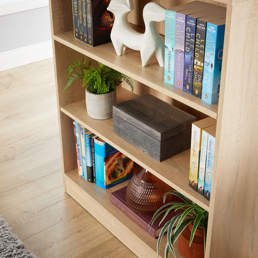 Home Source Clara 6 Shelf Oak Bookcase Image 3