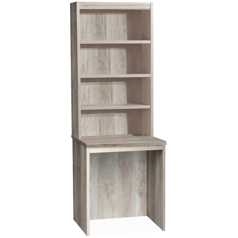 R White Cabinets 4 Shelf Small Laptop Desk with Hutch Grey Image 2