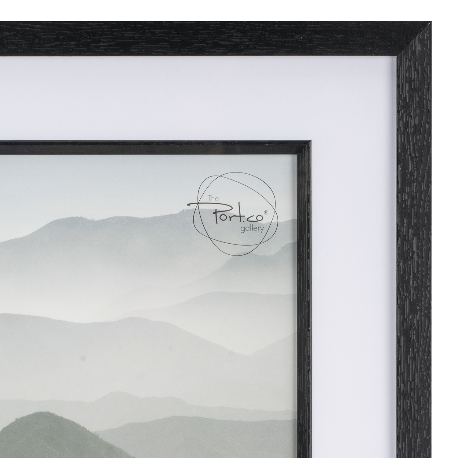 The Port Co Gallery Black Mounted Inlay Box Photo Frame 12 x 12 inch Image 2