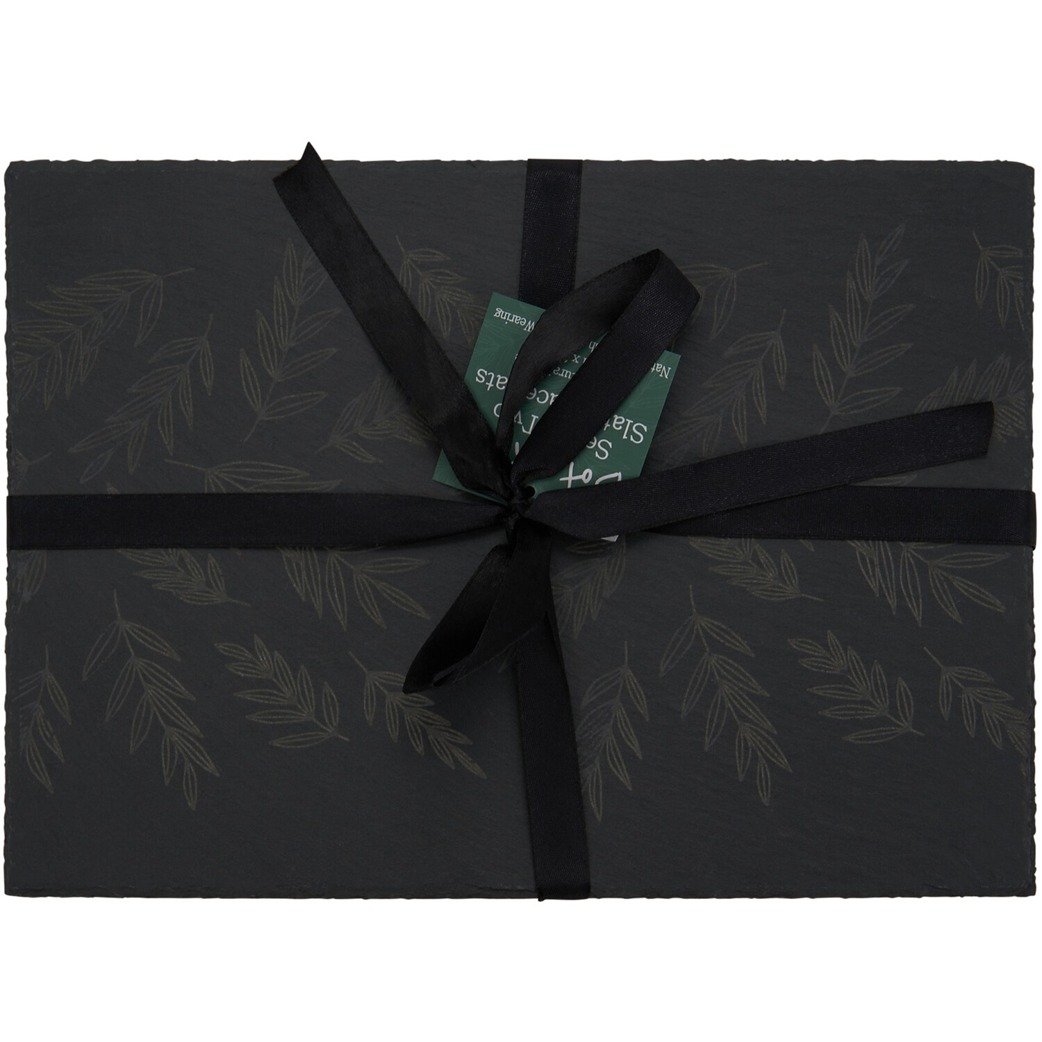 Set of 2 Botanical Slate Placemats - Black Image 1