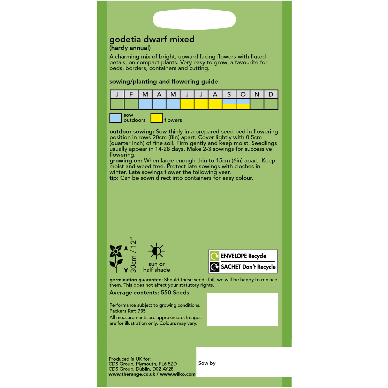 Wilko Mixed Annual Dwarf Godetia Seeds Image 2