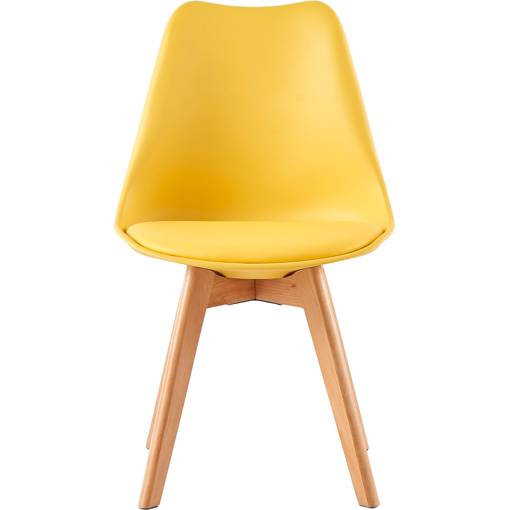 Eva Set of 4 Yellow Padded Dining Chairs Image 3
