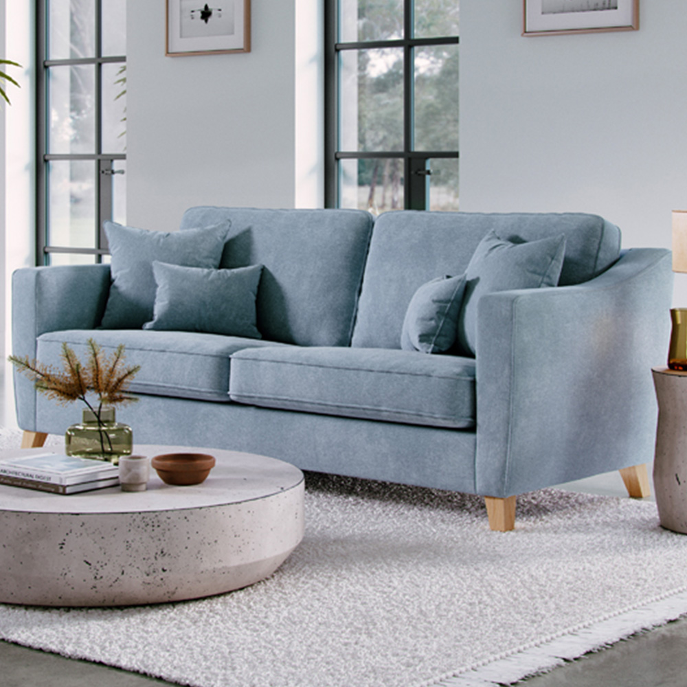 Marlon 2 Seater Large City Fine Blue Sofa Image 1
