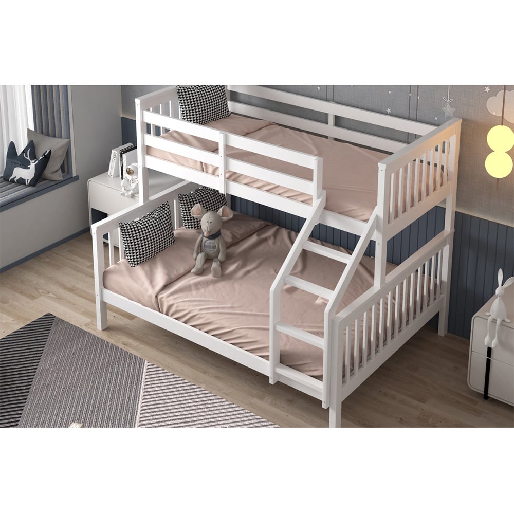 Flair Wooden White Zoom Triple Bunk Bed Image 3