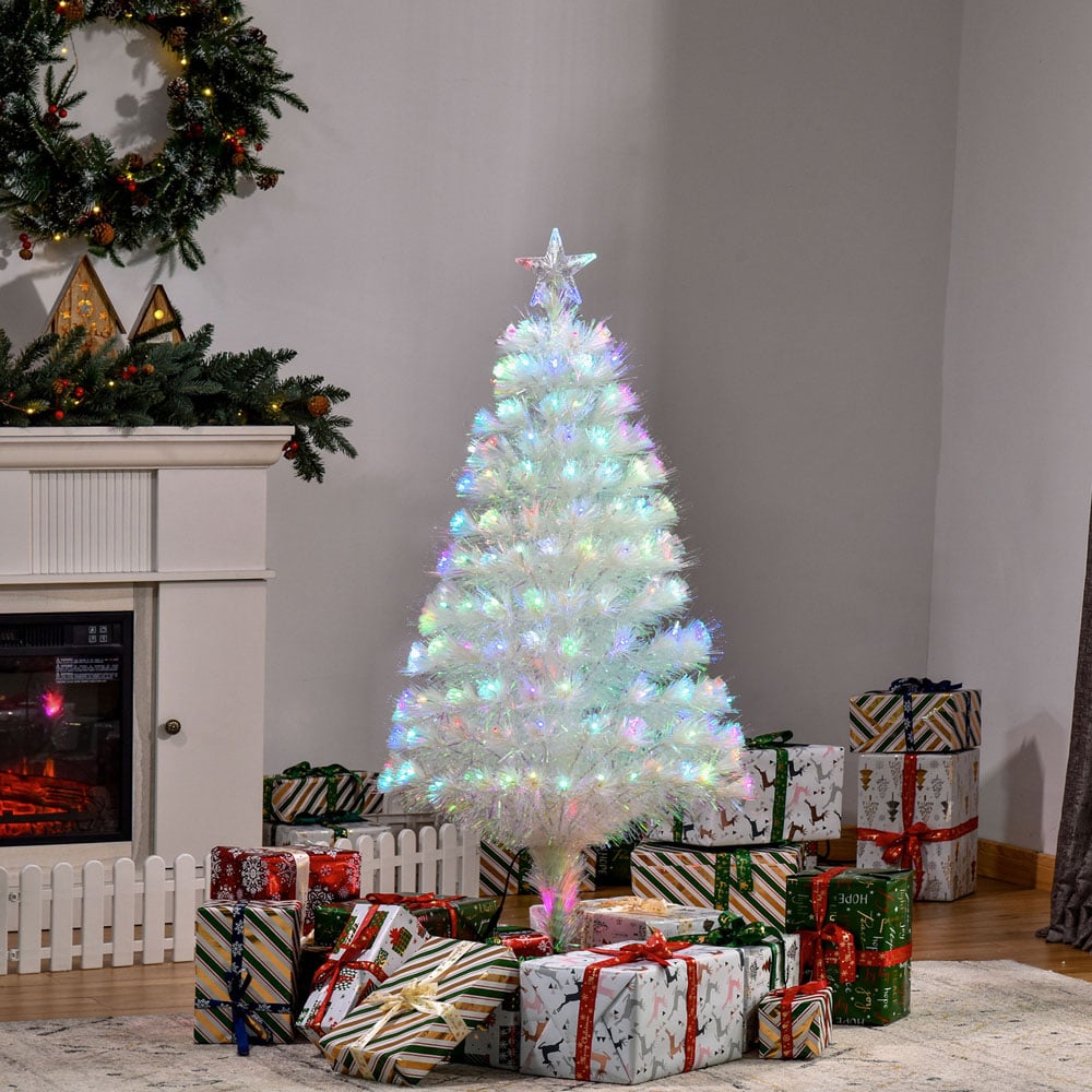 Everglow Fibre Optic LED White Artificial Christmas Tree 4ft Image 2