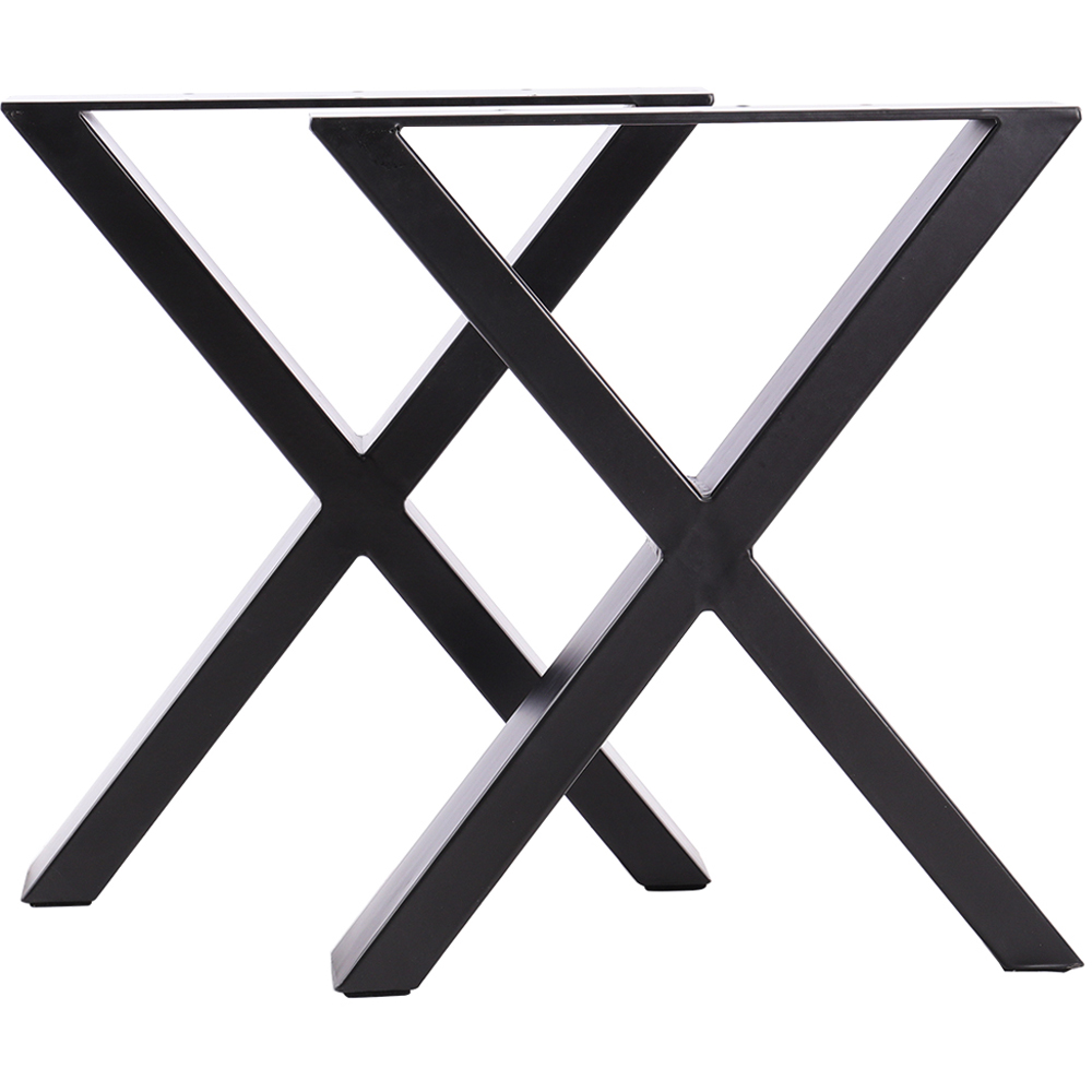 Living and Home 2 Pack Black Industrial X Shape Metal Furniture Leg 35 x 40cm Image 5