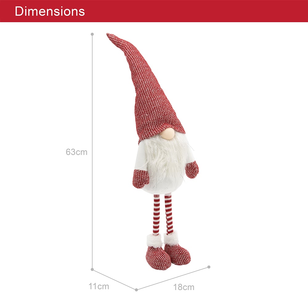 The Christmas Workshop Red Standing Gonk Decoration 63cm Image 7