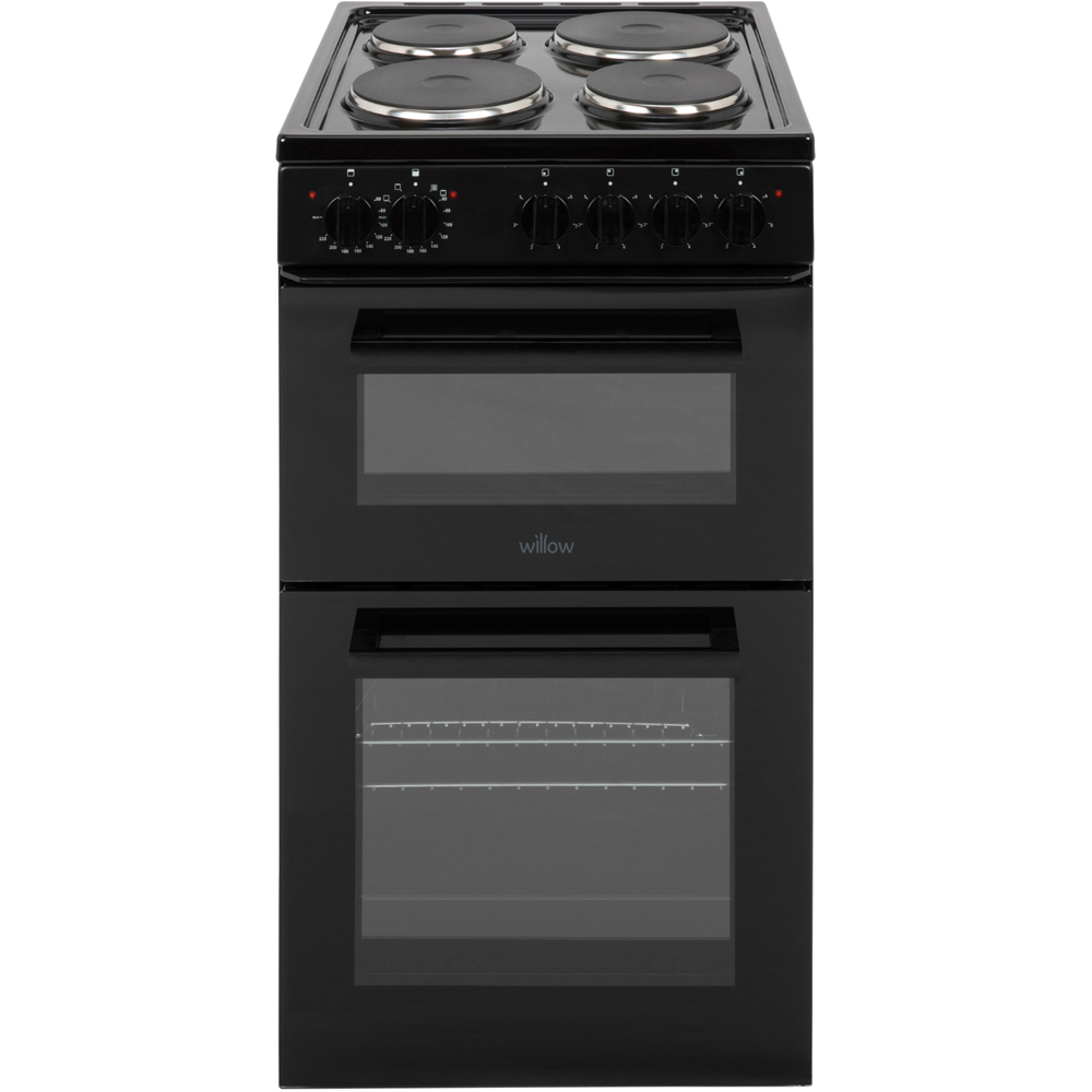 Willow Appliances WE50TSB Black Twin Cavity 31L and 62L Double Oven Electric Cooker with 4 Burner Image 2