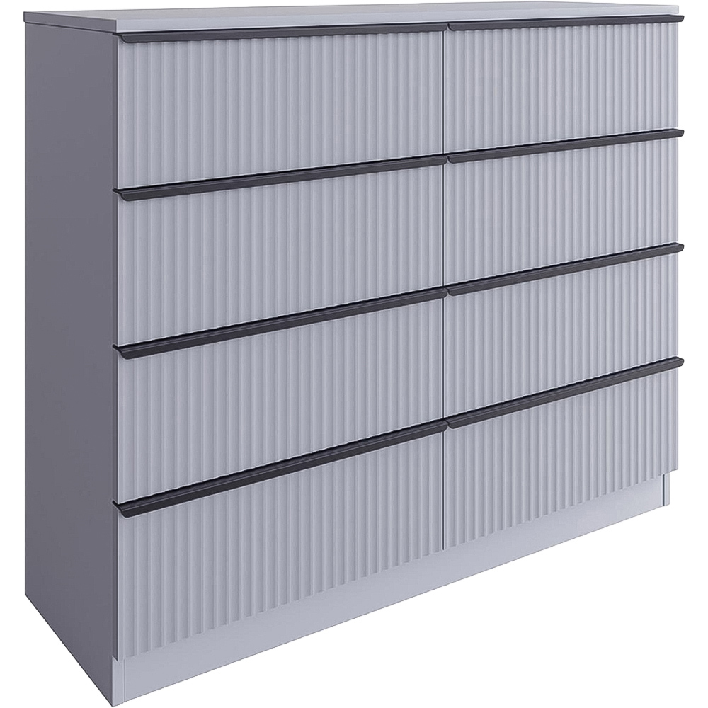 FWStyle Lania 8 Drawer Dark Grey Scalloped Ripple Effect Chest of Drawers Image 2