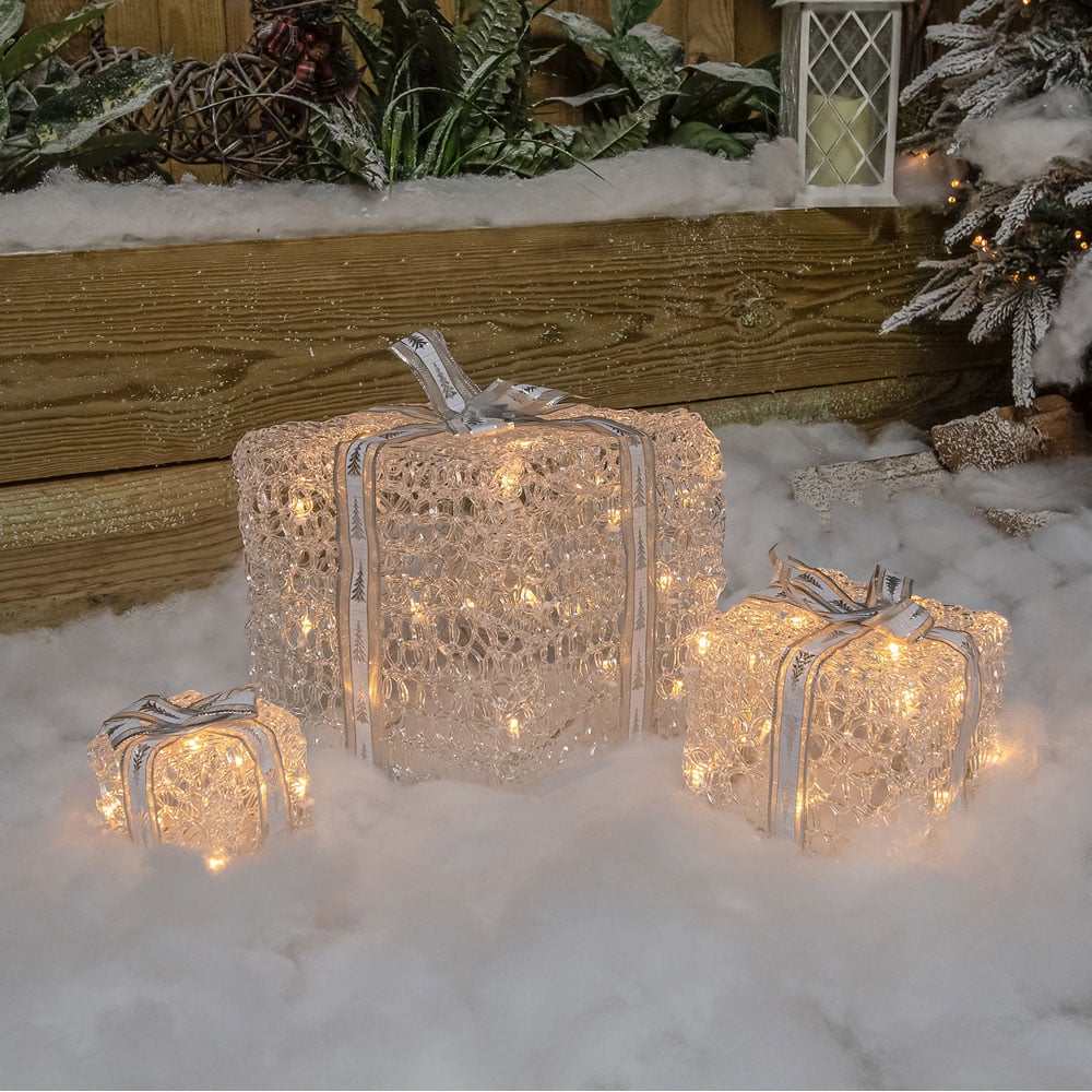 The Christmas Centre 59 LED Soft Acrylic Light-Up Parcel 3 Piece Image 9
