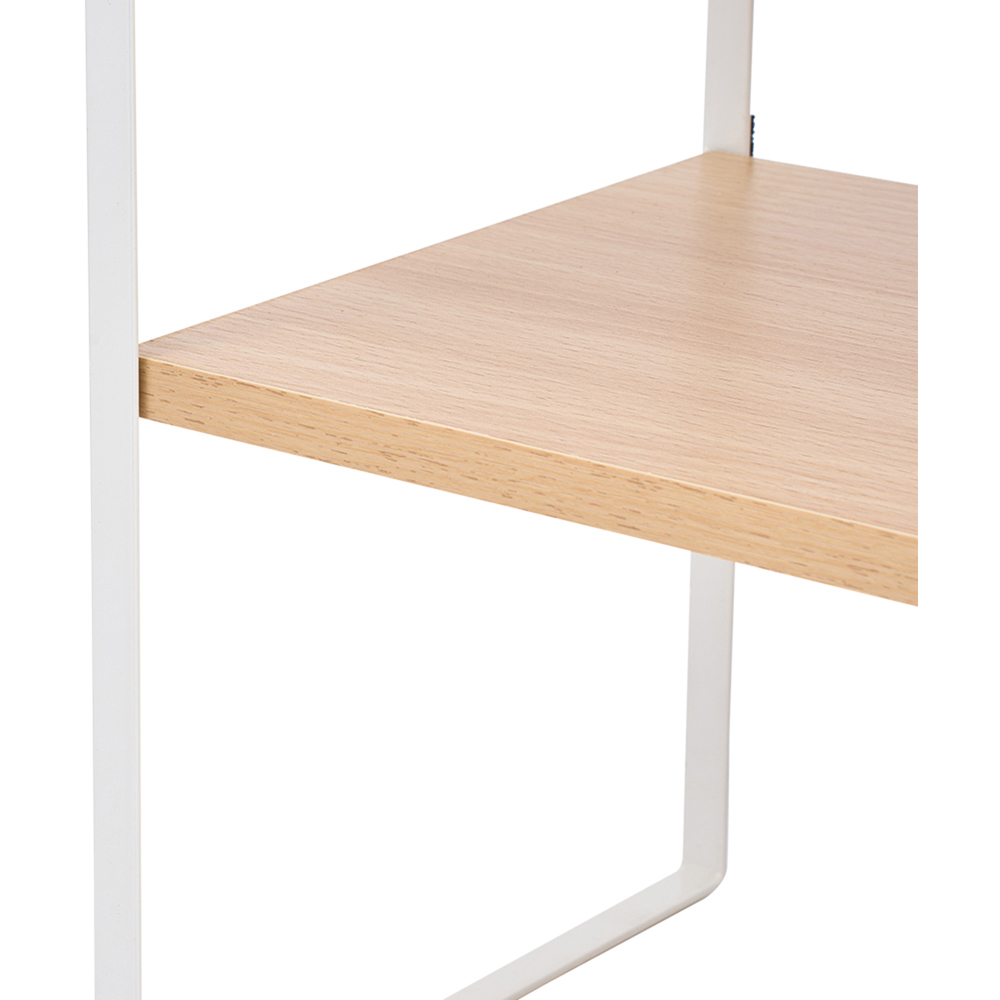 Living and Home 2-Tier Natural Wood Grain Countertop Storage Shelf with Metal Frame Image 6