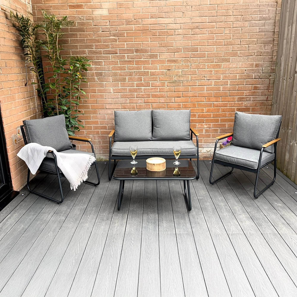 Outdoor Living Kendal Modern 4 Seater Rattan Garden Set Image 3