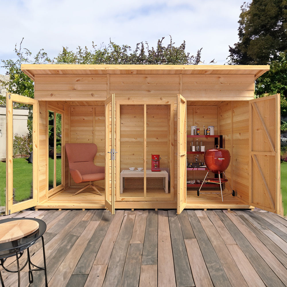Shire Lela 12 x 6ft Double Door Summerhouse with Storage Image 6