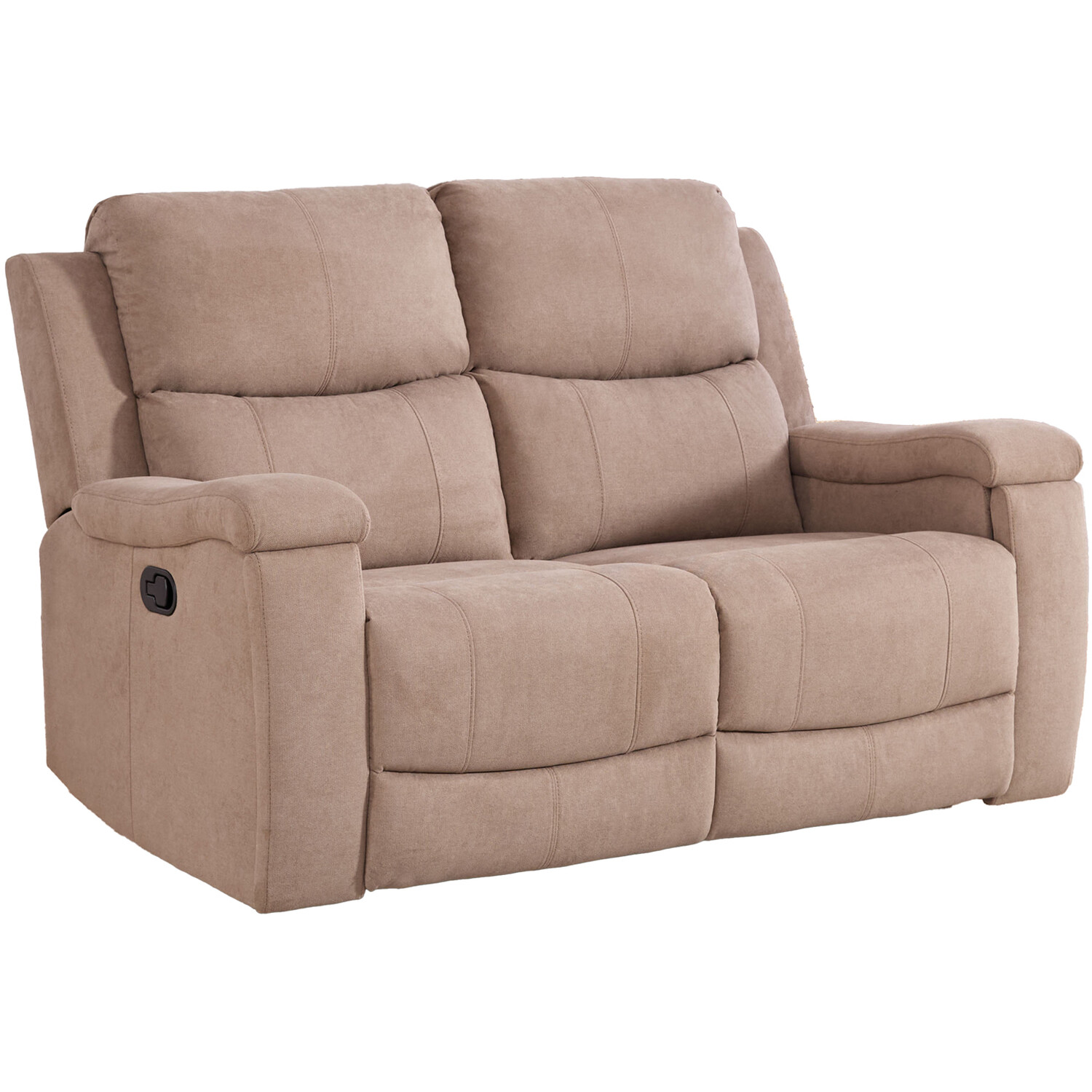 Ledbury 2 Seater Beige Fabric Manual Recliner Sofa Image 2