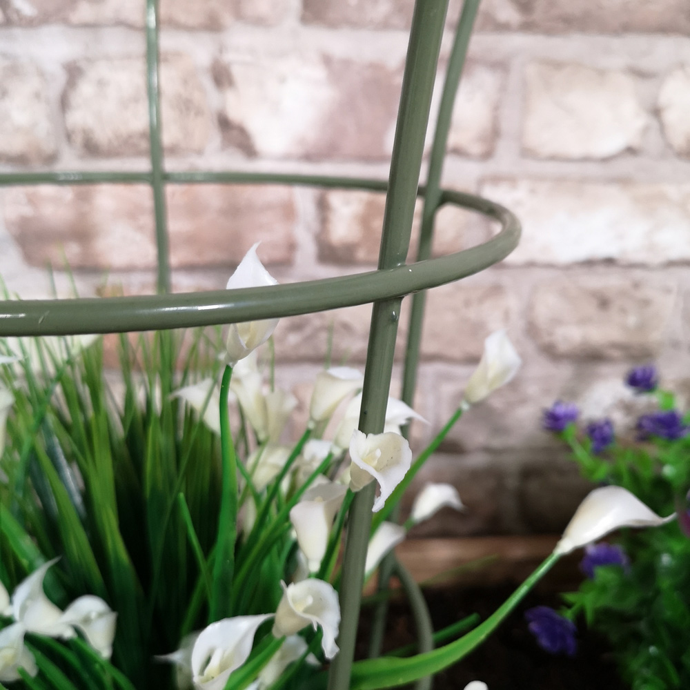 Samuel Alexander Sage Green Steel Herbaceous Garden Plant Support Basket 65cm x 37cm Image 4