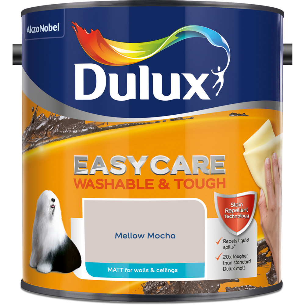 Dulux Easycare Mellow Mocha Washable and Tough Matt Emulsion Paint 2.5L Image 2