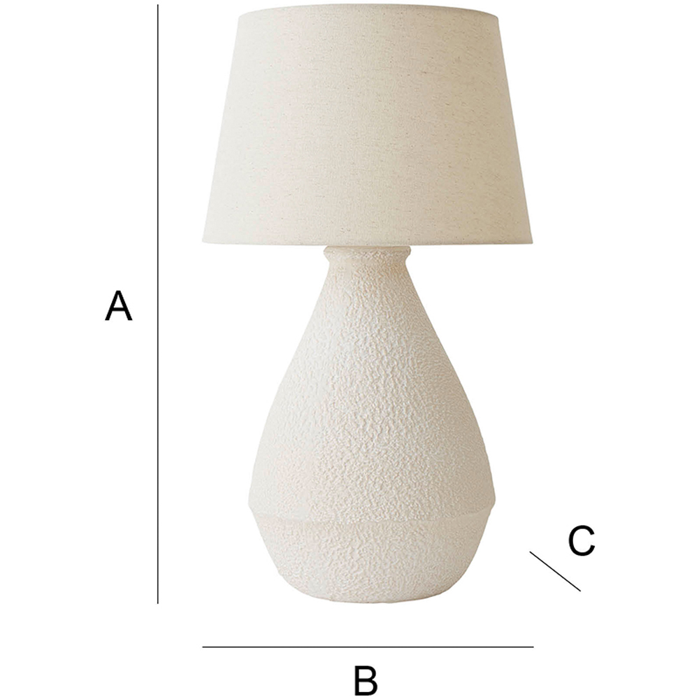 ValueLights Helena Natural Taper Shade Cream Speckled Ceramic LED Table Lamp Image 7
