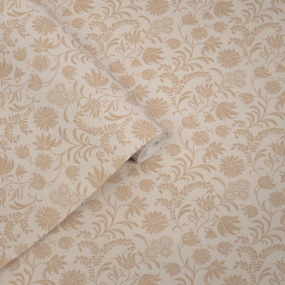 Laura Ashley Hemingway Caramel Wallpaper Image 2