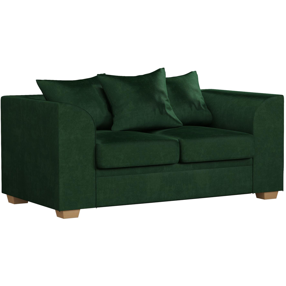 Modo 5 Seater Forest Green Plush Velvet Scatter Back Sofa Set Image 3