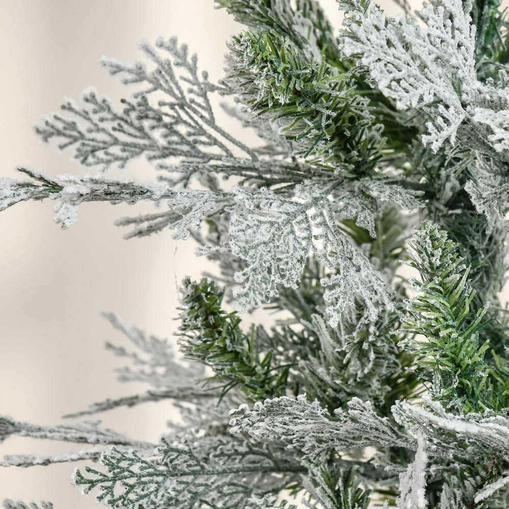 Everglow Green Pencil Snow Flocked Artificial Christmas Tree 6ft Image 3