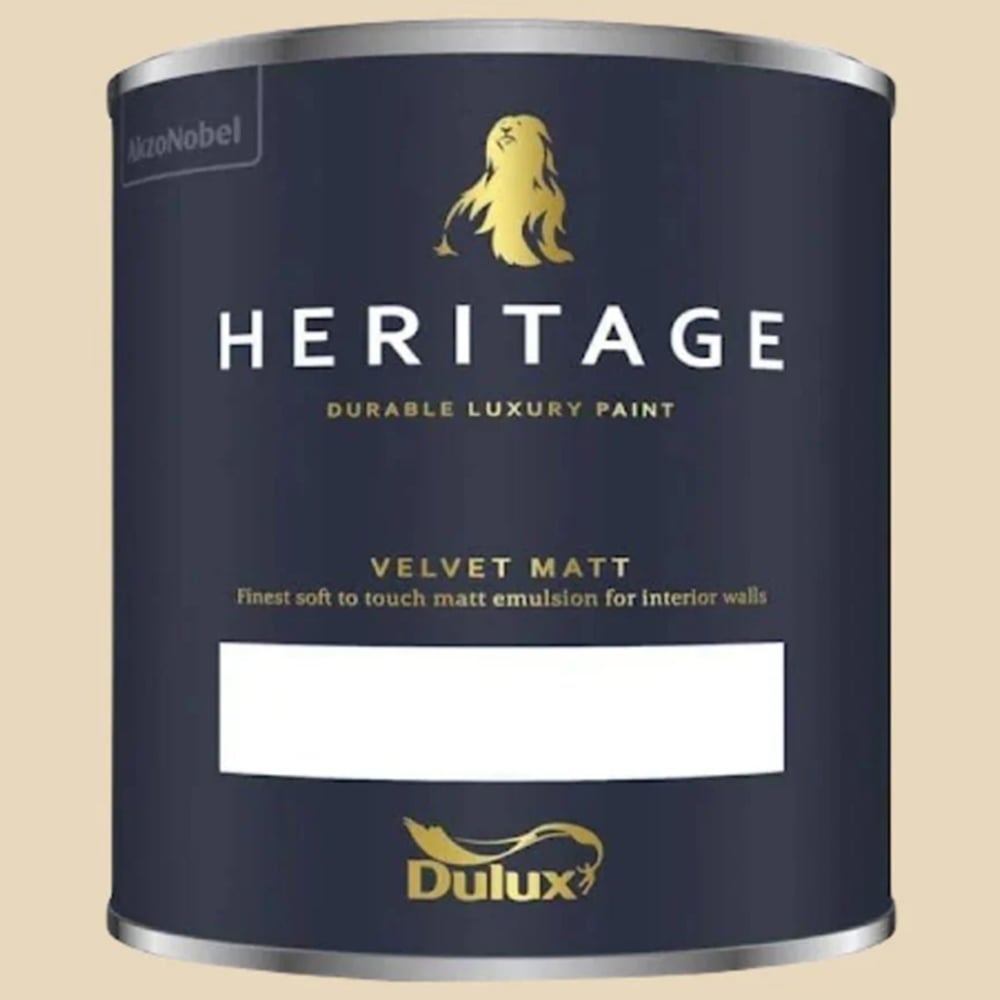 Dulux Heritage Walls and Ceilings Bathstone Beige Velvet Matt Emulsion Paint 1L Image 2