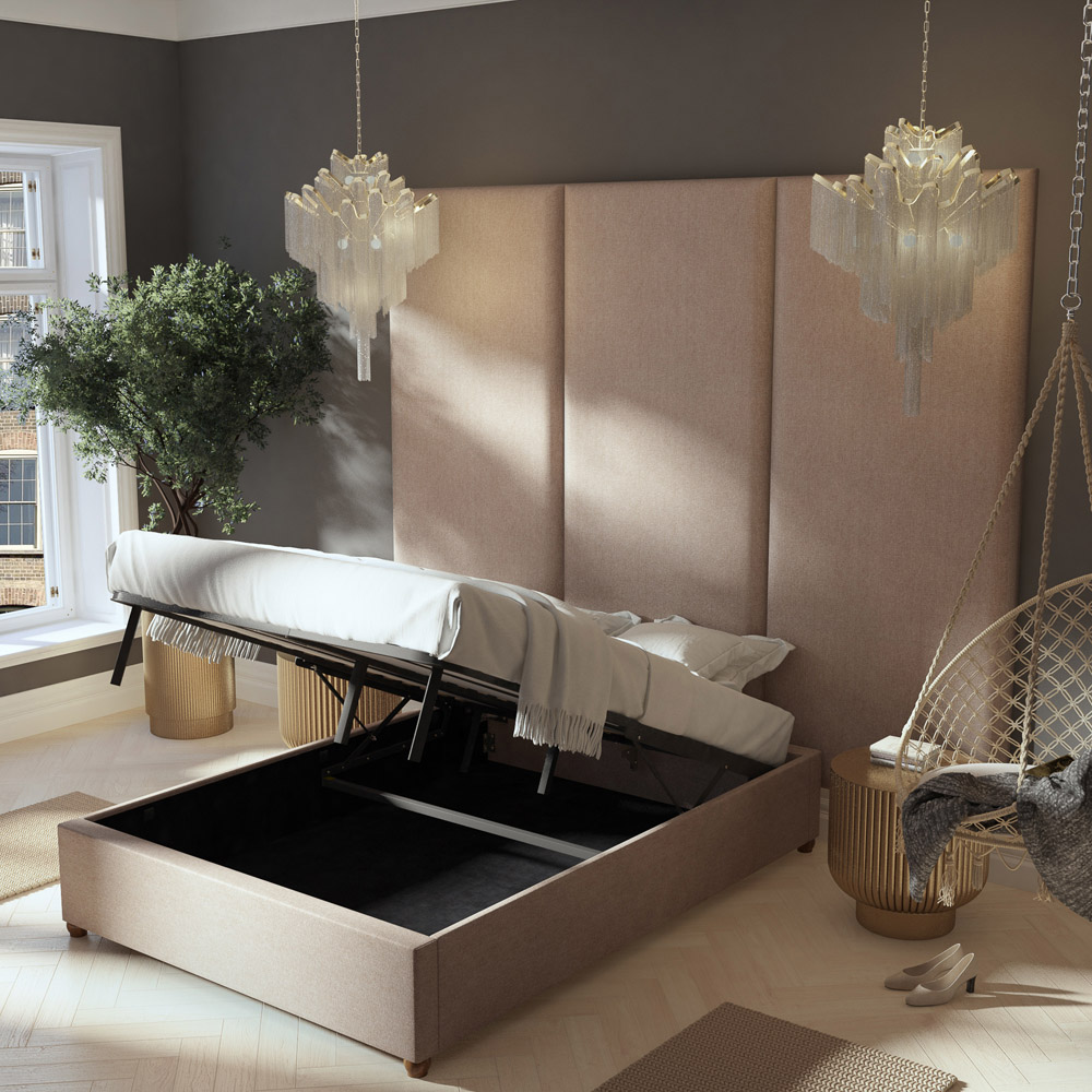 Aspire Furniture Llewelyn-Bowen Luxury Natural Saxon Twill Wall Mounted Headboard 90cm Image 4