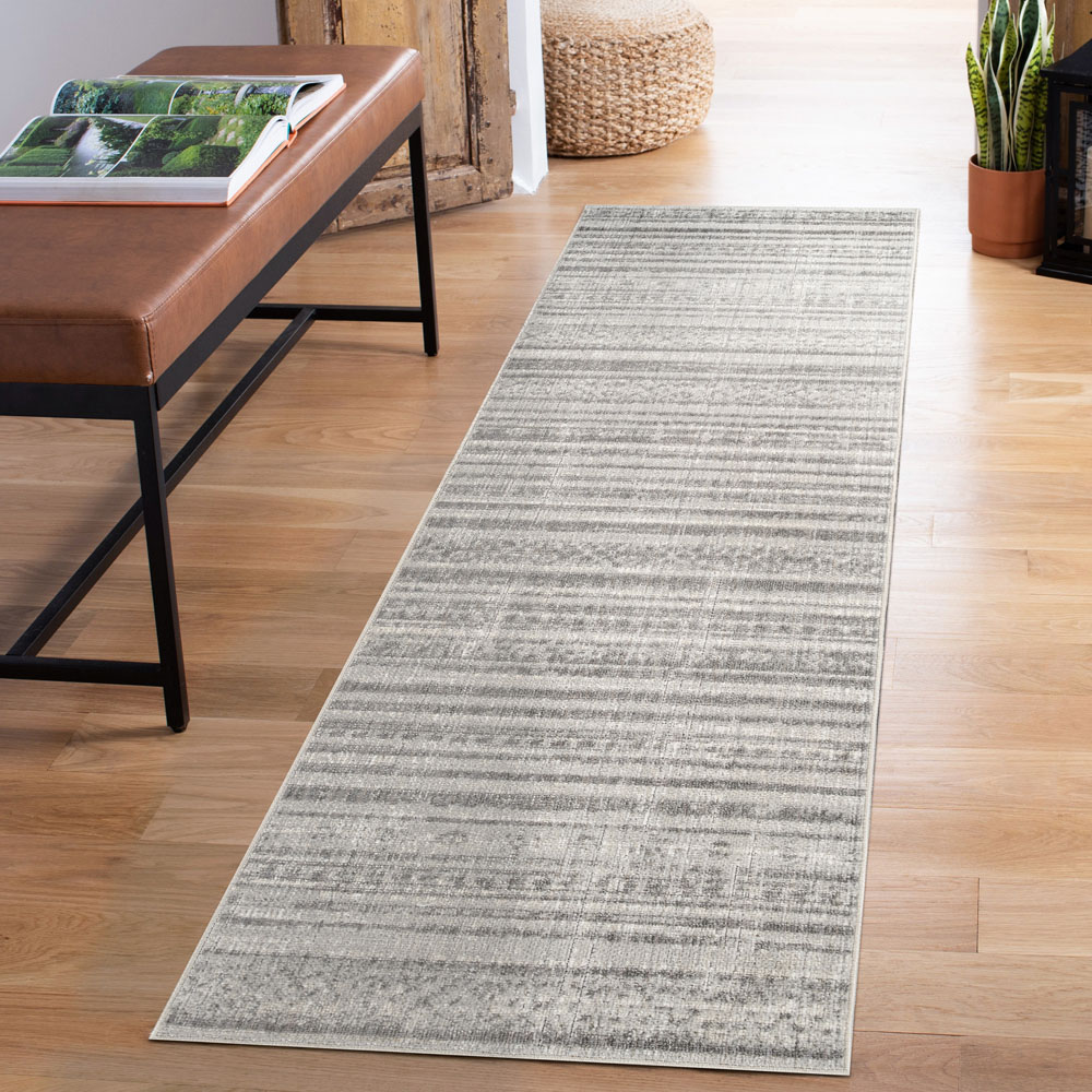Desire Rugs Maia Grey Motif Non Slip Rug 60 x 220cm Image 2