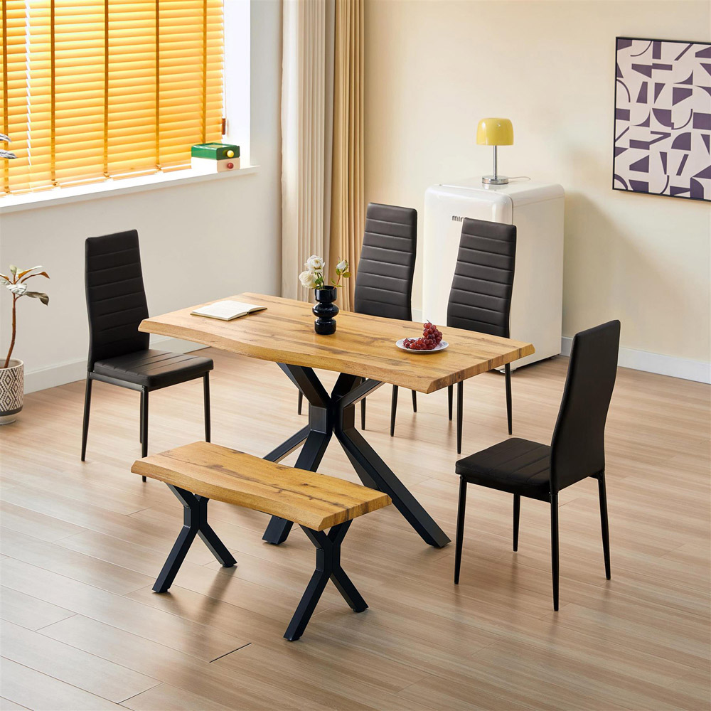 Kosy Koala 4 Seater Wooden Dining Set Black Image 5