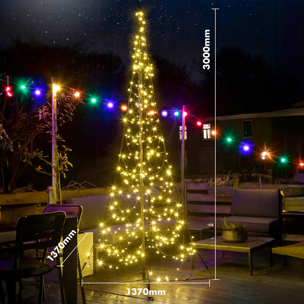 Fairybell 9.8ft Warm White LED Outdoor Christmas Tree Image 6