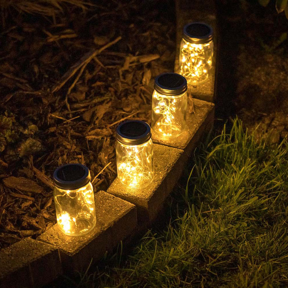 ValueLight Solar Jam Jars with Integrated LED Fairy Light Pack of 2 Image 5