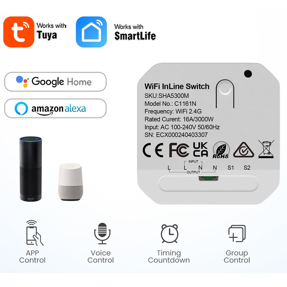 ENER-J 16A Wi-Fi Inline Switch Module Image 5