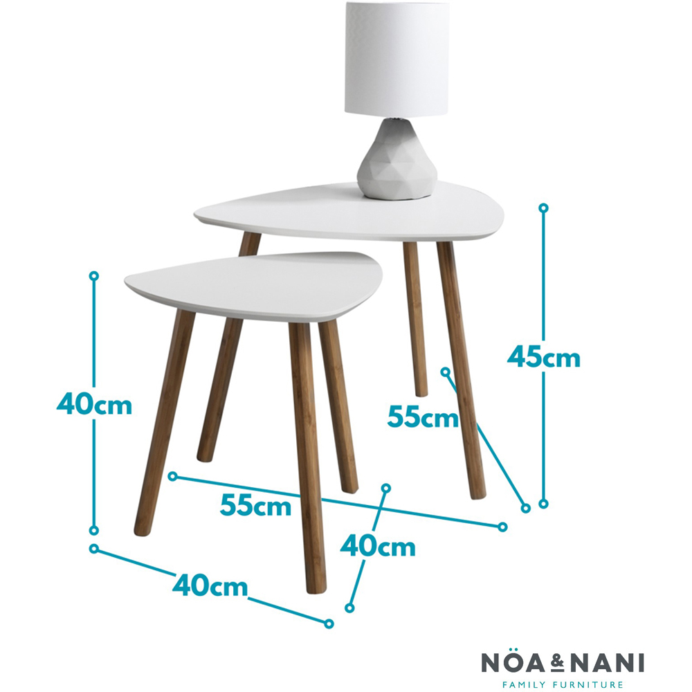 Noa and Nani Malme White and Natural Pine Nest of Tables Set of 2 Image 9