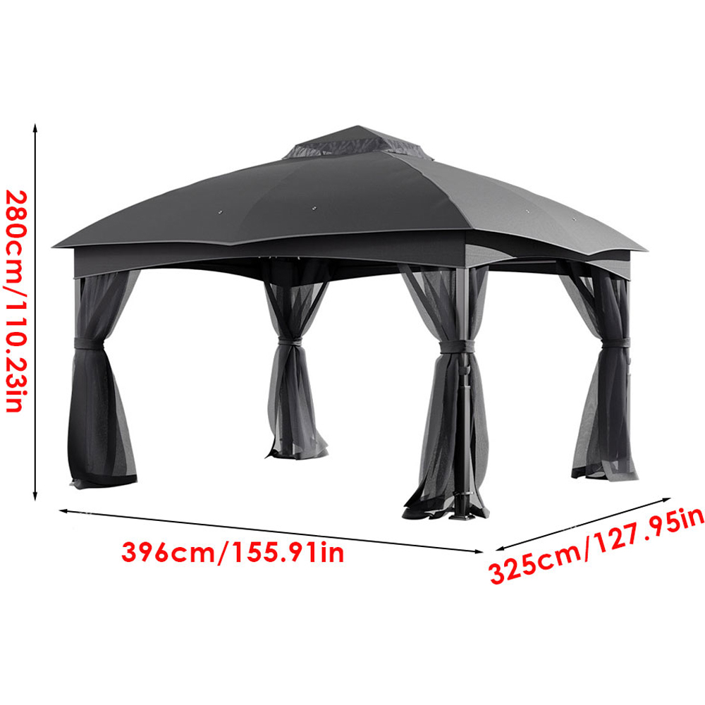 Living and Home 4 x 3.25m Garden Gazebo with Mesh Netting Image 8