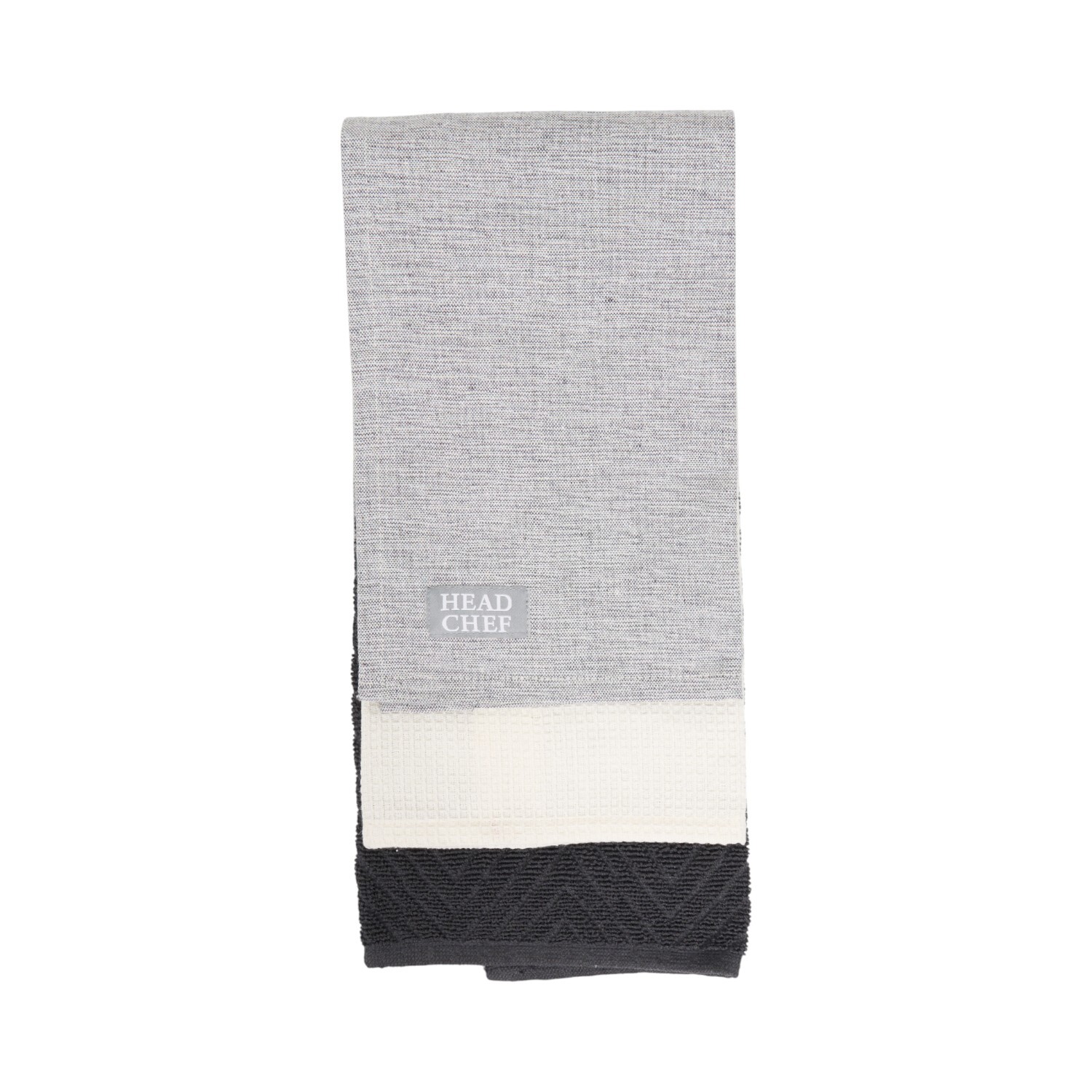 Pack of 3 Head Chef Tea Towels Grey Image 2