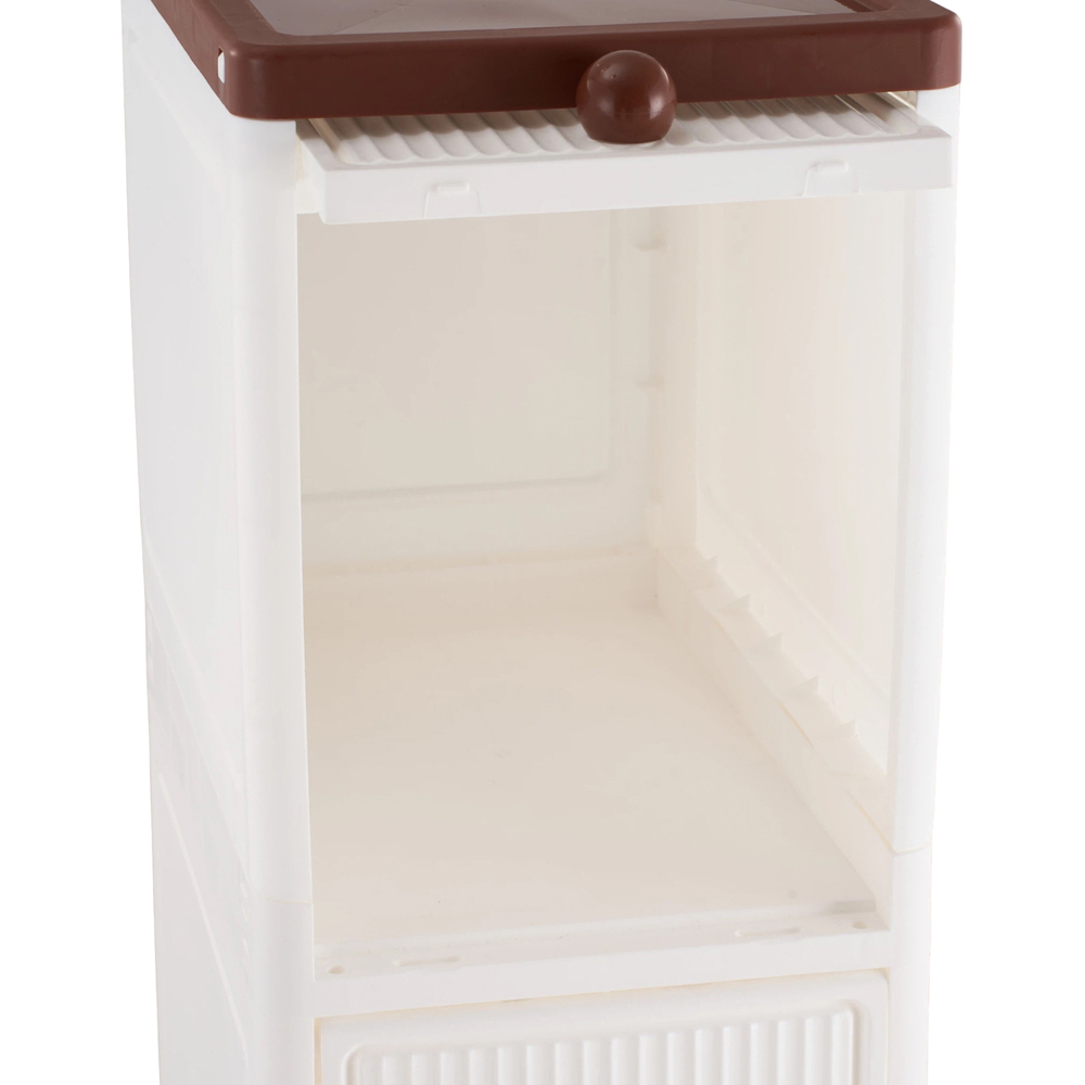Living and Home 5-Tier White and Brown Slim Storage Cabinet with Wheels Image 6