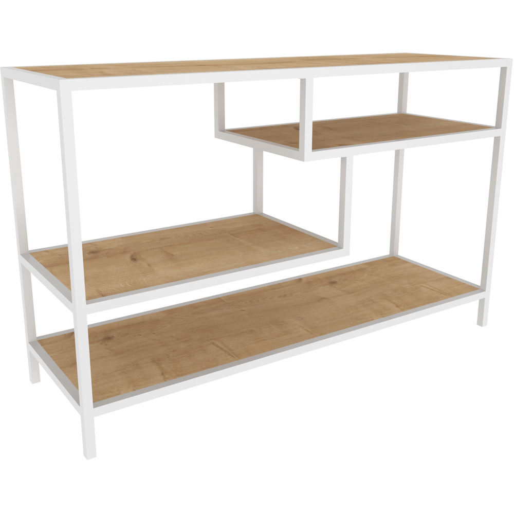 Decorotika Robins Industrial White and Oak TV Stand Image 3