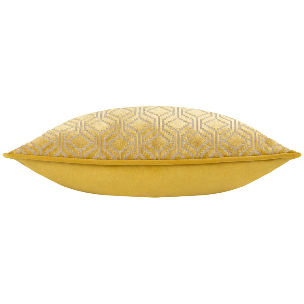 Paoletti Avenue Ochre Velvet Jacquard Cushion Image 4