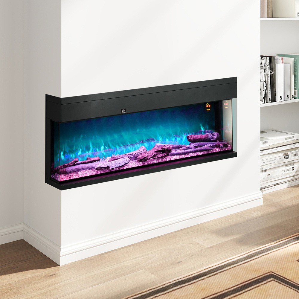 HOMCOM Electric Wall Mounted Fireplace with Remote 127cm Image 2
